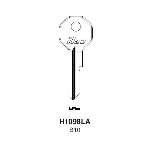 Ilco H1098LA uncut key blank for General Motors