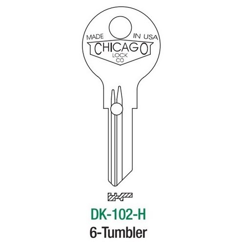 Chicago DK102-H uncut key blank