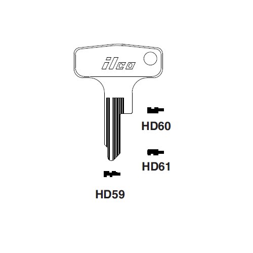 Ilco HD59 uncut key blank for Honda Motorcycles