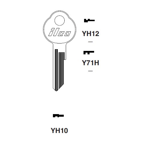 Ilco YH12 uncut key blank for Yamaha