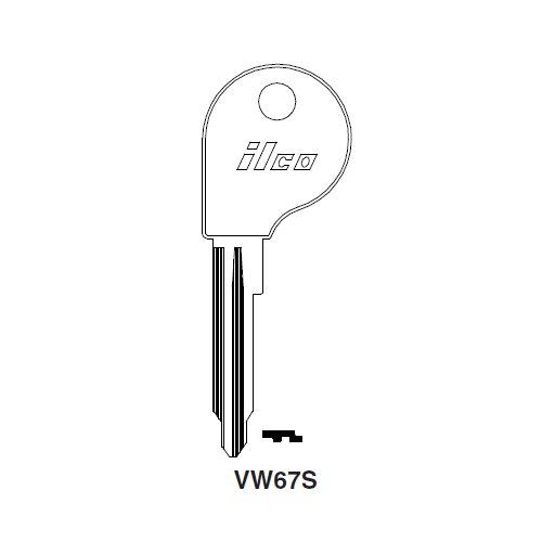 Ilco VW67S uncut key blank for VW