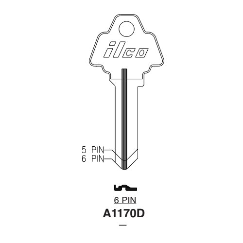 Ilco A1170D uncut key blank for Hollymade