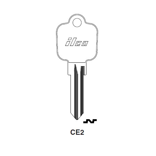 Ilco CE2 uncut key blank for Vauxhall