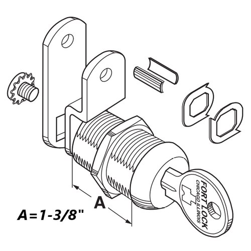 Fort MFW23138 Universal Cam Lock 1-3/8" Keyed Alike to 221 - MFW23138-221
