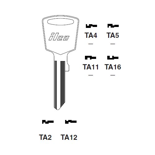 Ilco TA4 uncut key blank for Toyota