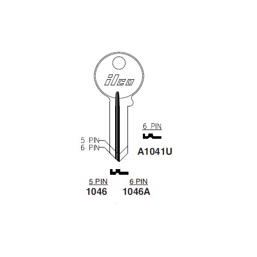 Ilco 1046A uncut key blank for American Lock