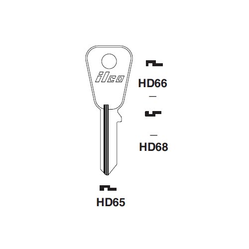 Ilco HD68 uncut key blank for Honda Motorcycles