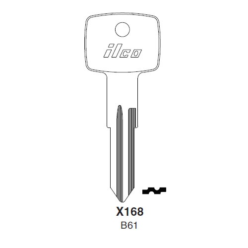 Ilco X168 uncut key blank for General Motors, Opel