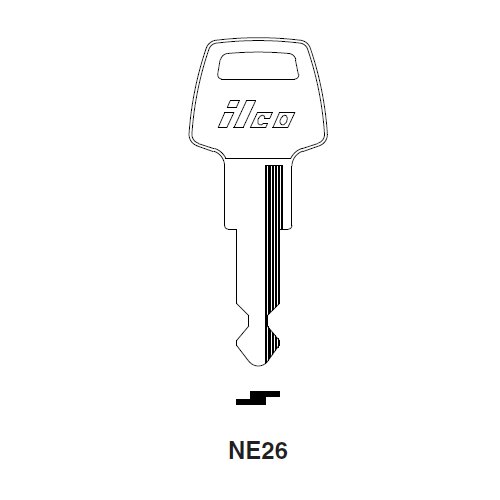 Ilco NE26 uncut key blank for Simca, Tablot, Matra