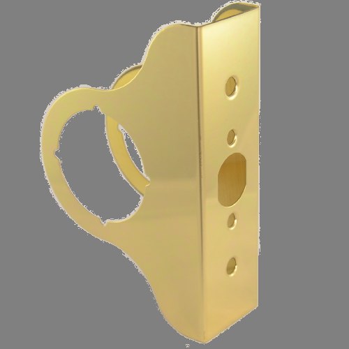 MAG 2066-PBV Wrap Around Plate Single Bore For Cylindrical Lock 1-3/4" Door - 2-3/8" Backset - Finish: Polished Brass