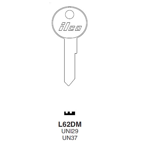 Ilco L62DM uncut key blank for Union