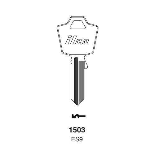 Ilco 1503 uncut key blank for Esp