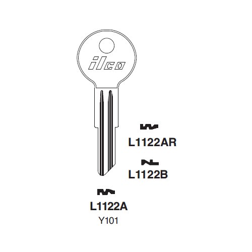 Ilco L1122AR uncut key blank for Studebaker, Yale