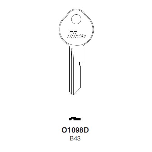 Ilco O1098D uncut key blank for General Motors