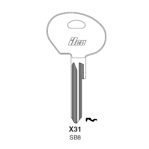 Ilco X31 uncut key blank for Saab