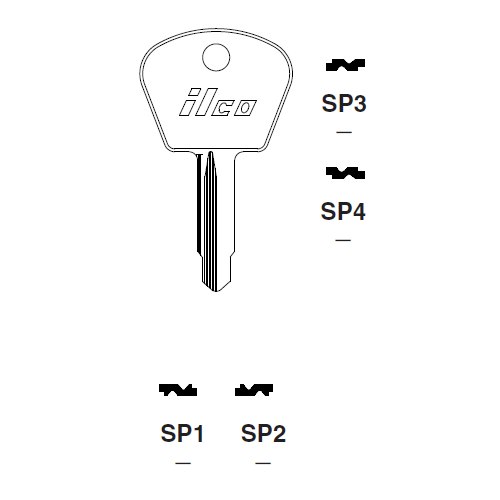 Ilco SP3 uncut key blank