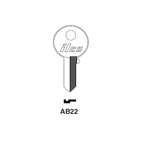 Ilco AB22 uncut key blank for Abus
