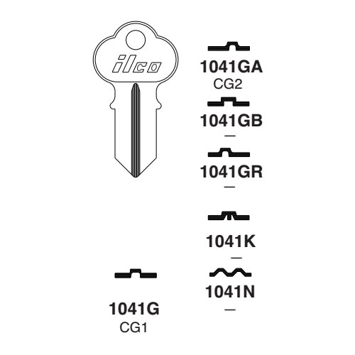 Taylor by Ilco 1041G uncut key blank for Evinrude Motors, Johnson Motors, OMC, Chicago