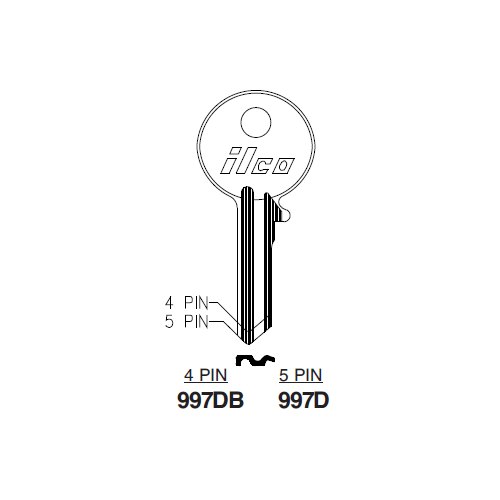 Ilco 997D uncut key blank for Yale