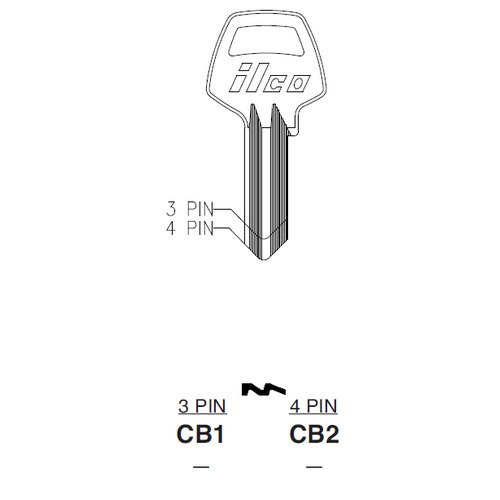 Ilco CB1 uncut key blank for Corbin, Russwin