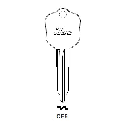 Ilco CE5 uncut key blank for Bedford, Vauxhall