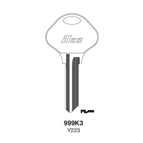 Ilco 999K3 uncut key blank for Yale