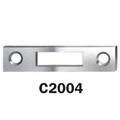 National Lock C2004-3 Flat strike with square ends - 7/8" x 17/64" bolt hole with Matching Mounting Screws - Bright Brass