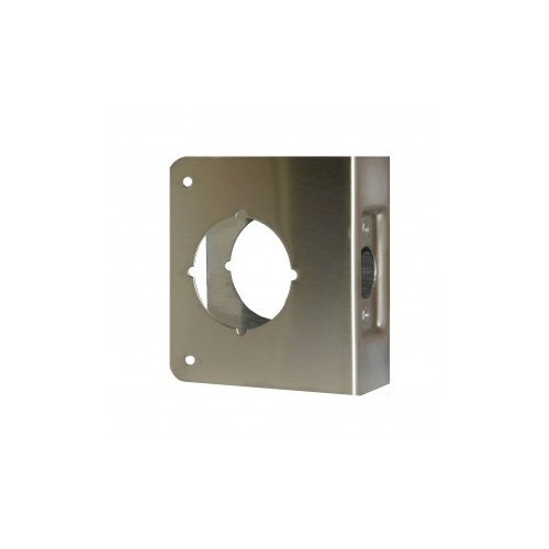 Don-Jo 71-S-CW Wrap Around Plate Single Bore For Cylindrical Lock 1-3/8" Door, 2-3/4" Backset, Finish: Satin Stainless Steel