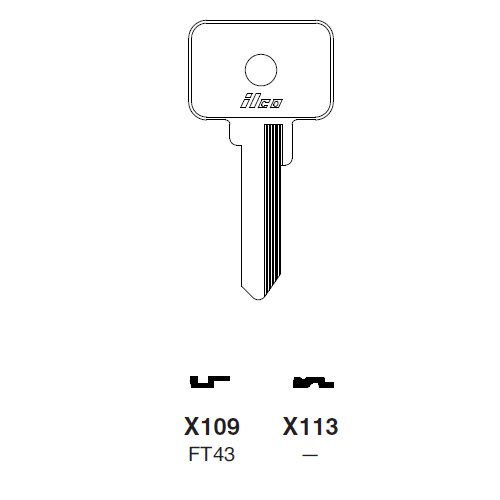 Ilco X113 uncut key blank for Ford