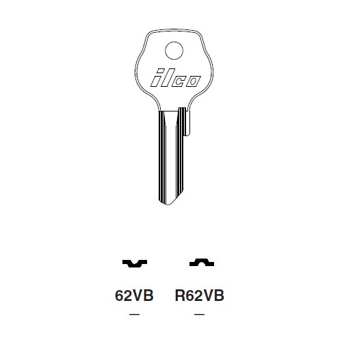Ilco L62VB uncut key blank for DKW, Porsche, VW