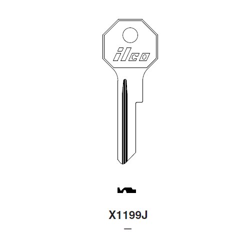 Ilco X1199J uncut key blank for Chrysler