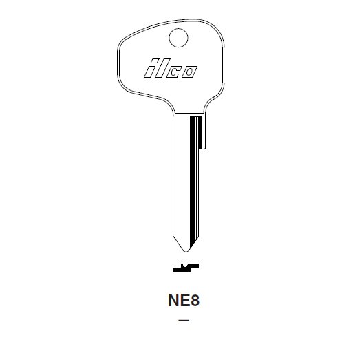 Ilco NE8 uncut key blank for BMW, Ferrari
