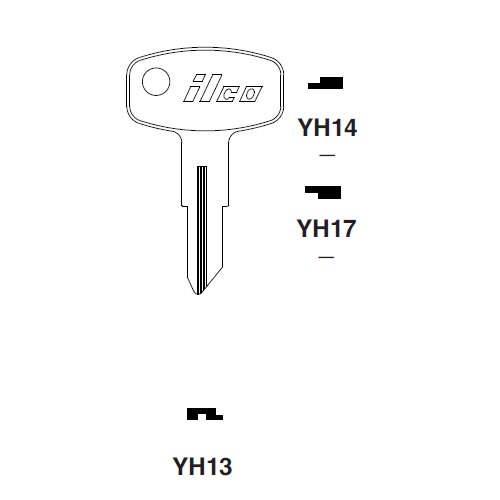 Ilco YH14 uncut key blank for Yamaha