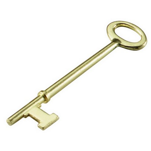 Brass Plated Skeleton Key, Flat