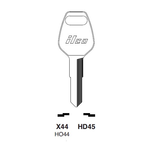 Ilco HD45 uncut key blank for Honda Motorcycles