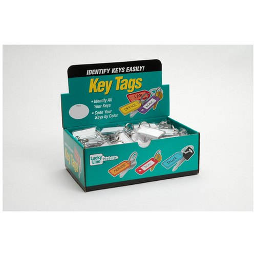 I.D.Key Tag W/Split Ring-100BX-Clear