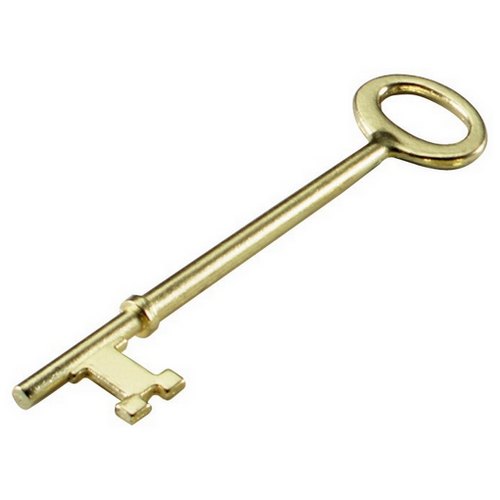 Brass Plated Skeleton Key, Notched