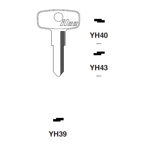 Ilco YH39 uncut key blank for Yamaha