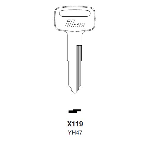 Ilco X119 uncut key blank