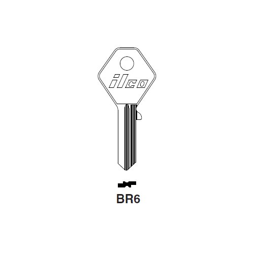 Ilco BR6 uncut key blank for Strattec (B&S), Rootes Group, Simca, Talbot