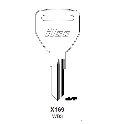 Ilco X169 uncut key blank for Ford