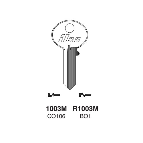 Taylor by Ilco 1003M uncut key blank for Bommer, Corbin Cabinet, Switches