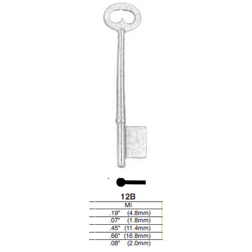 Ilco 12B uncut key blank