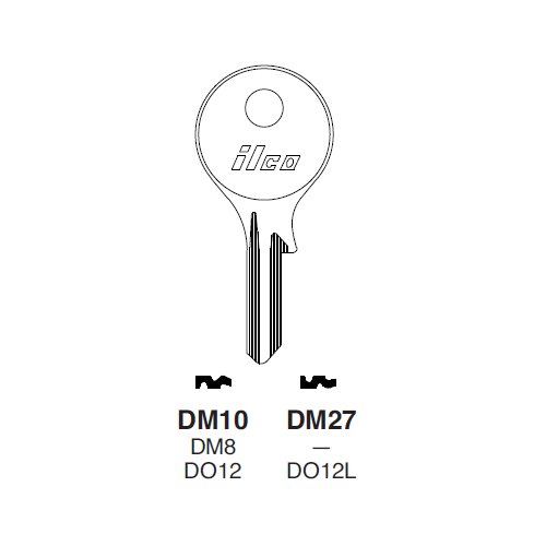 Ilco DM10 uncut key blank for Dom