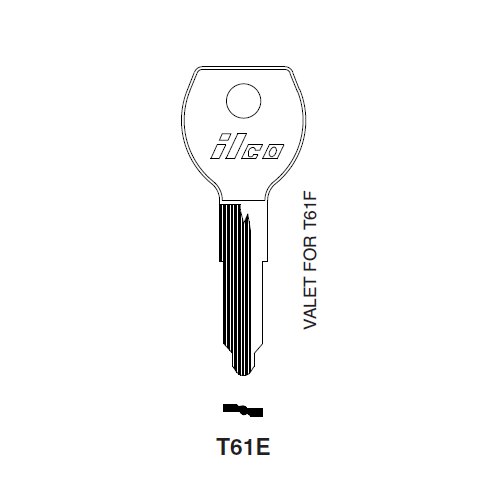 Ilco T61E uncut key blank for Toyota