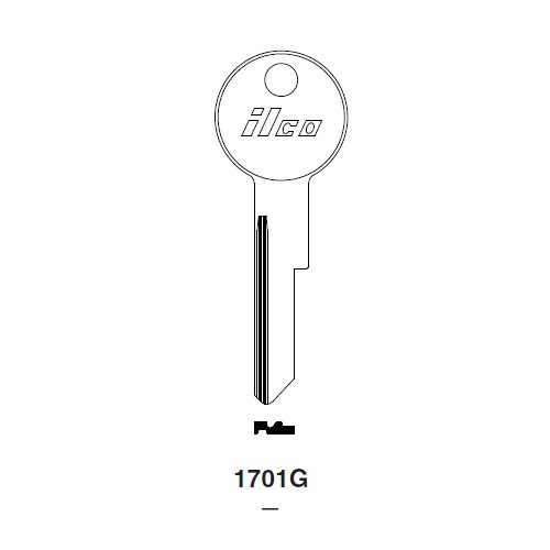 Ilco 1701G uncut key blank for Chrysler