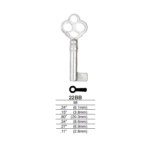 Ilco 22BB uncut key blank