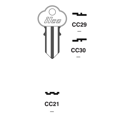 Ilco CC21 uncut key blank for Chicago