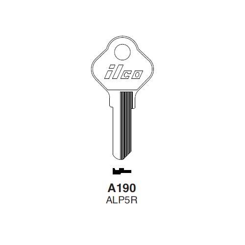 Ilco A190 uncut key blank for Alpha
