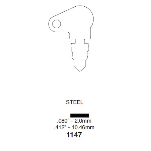 Ilco 1147 uncut key blank for Yard Tractor Switch